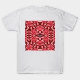 flora pattern and designs in shades of pink and red T-Shirt